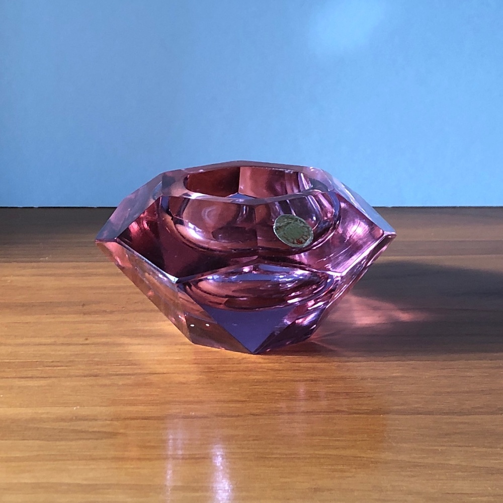 Vintage Amethyst Crystal Bowl